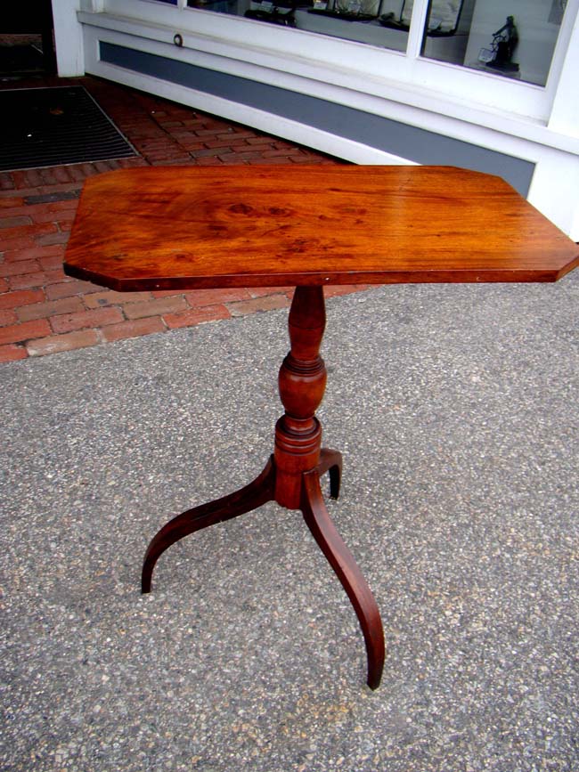 An early 19th century New England cherry and maple tilt-top candle stand circa 1820 — image 4